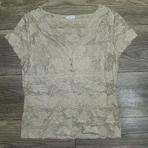Apt. 9 cream/tan lace top women's size small-medium